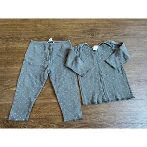 Bonpoint Baby Toddler Girls Gray Polka Dot Leggings Top Set Outfit 18 Months
